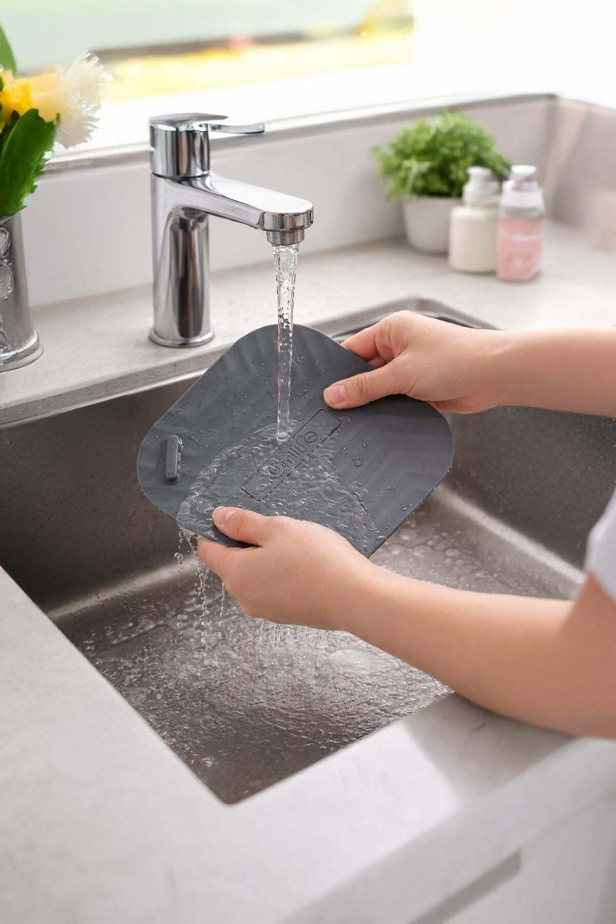 Kare Düz Silikon Lavabo Gider Koku Önleyici