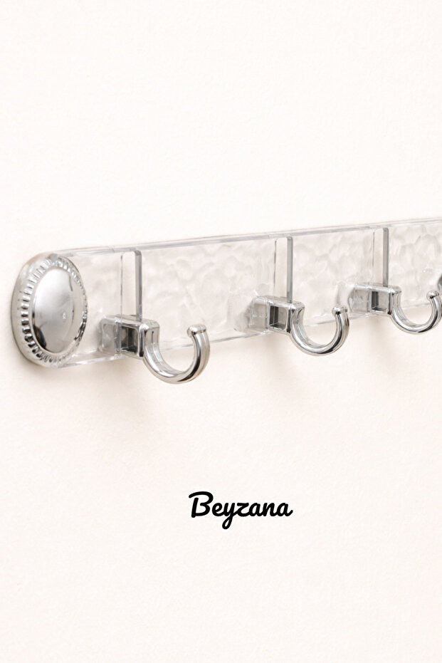 5'li Vakumlu Şeffaf Yapışkanlı Banyo Seti, Mutfak Düzenleyci Askı, Kanca Askılık