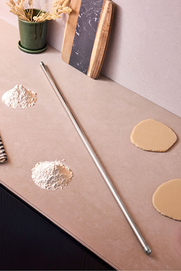 304 Paslanmaz Çelik Merdane 85 Cm Hamur Oklavası