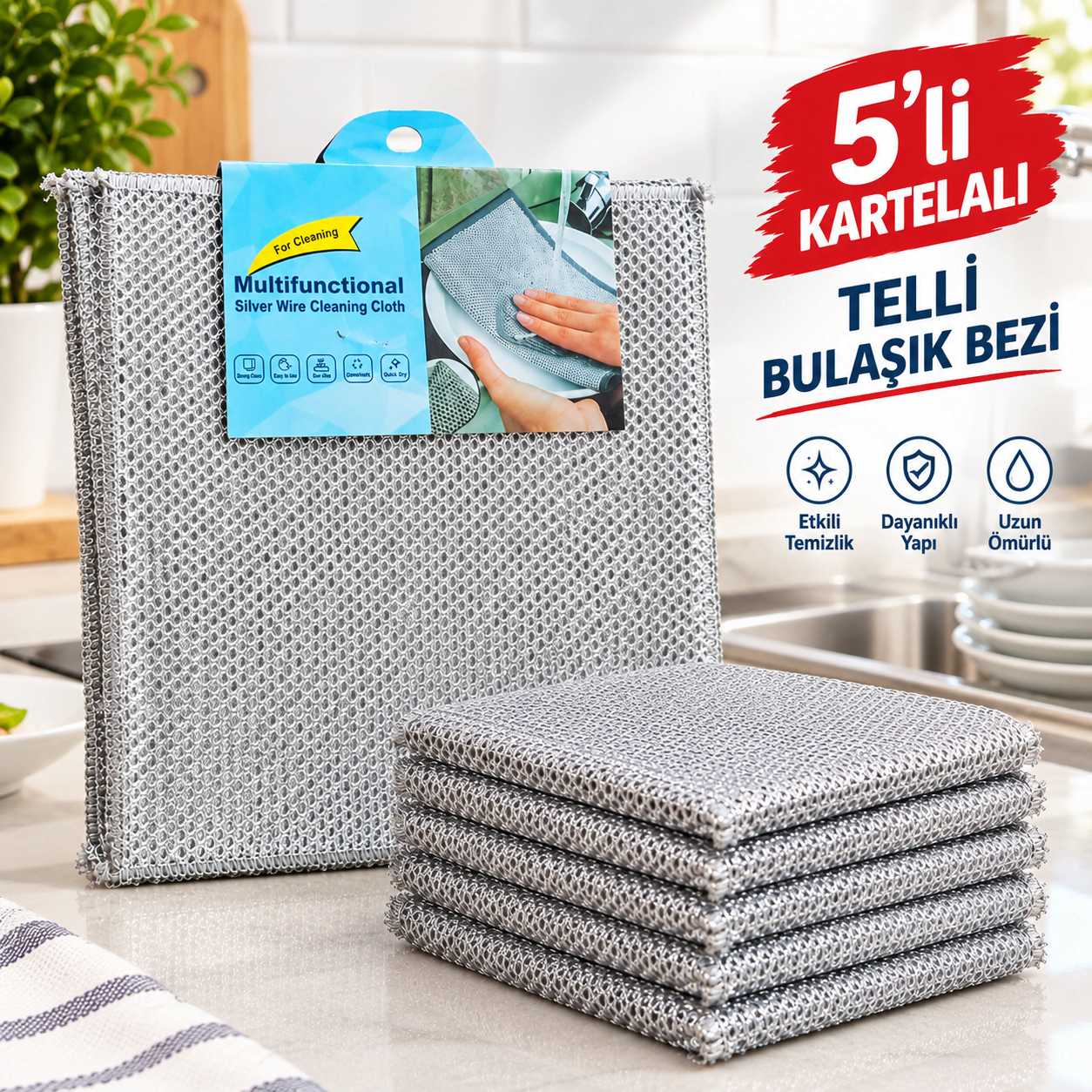 Tel Bulaşık Süngeri 5Li