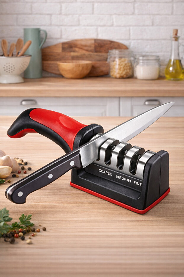 Profesyonel Bıçak Bileme Aleti Mutfak Makası Bileyici 4 Aşamalı