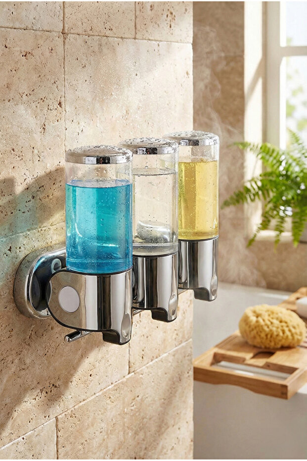 3’lü Şampuanlık ve Sabunluk Seti 27 x 12,5 x 10,5 cm