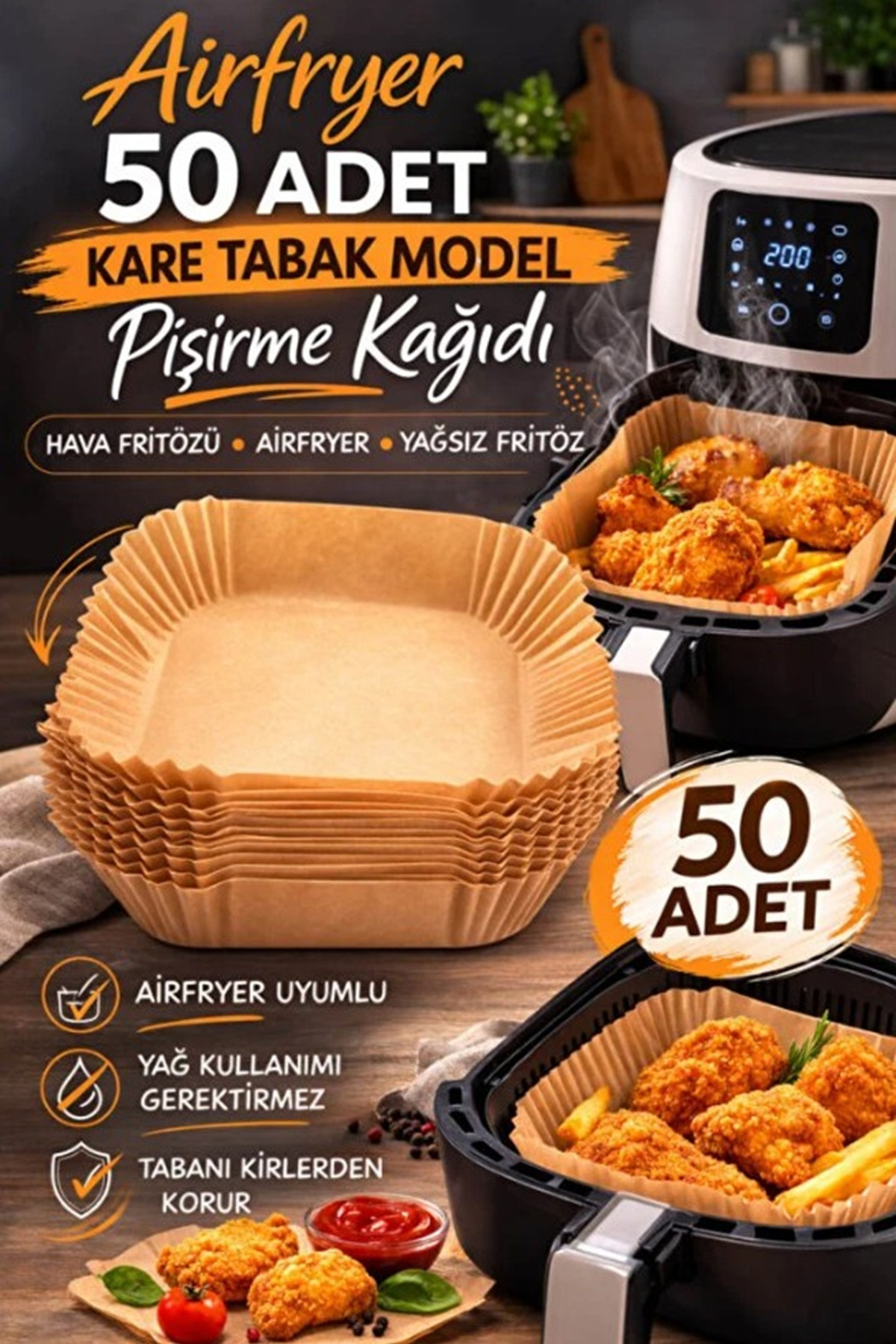 AİRFRİYER PİŞİRME KAĞIDI 16-23 cm